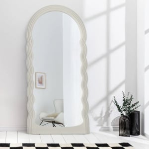 Oglinda de perete design modern Wave 160cm, alb A-45941 VC - Img 5