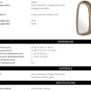 Oglinda decorativa design LUX Sandals L, alama antic - Img 5
