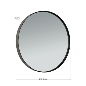 Oglinda decorativa design modern CARLO negru D-61cm - Img 8