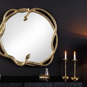 Oglinda decorativa design sarpe auriu SNAKE XL 85cm - Img 3