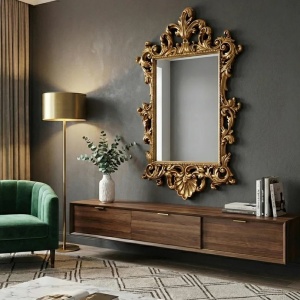 Oglinda decorativa OPULENT 125cm auriu - Img 3