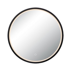 Oglinda rotunda baie cu iluminat LED 15W 3000K-4000K IP44 negru - Img 2