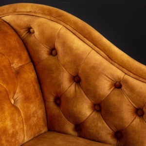 Pat de zi/ Canapea relax clasica stil englezesc Chesterfield galben mustar - Img 3