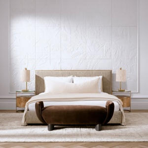Pat dublu tapitat design LUX Ashford 180x210cm, Beckett beige - Img 2