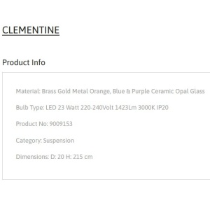 Pendul ceramic design modern LED CLEMENTINE 232456 universul-luminii.ro
