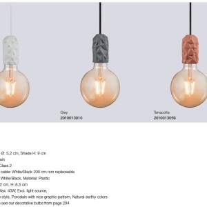 Pendul decorativ din portelan Hang gri 2010013010 NL 189956 universul-luminii.ro