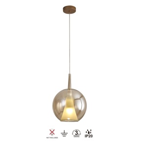 Pendul design decorativ Elsa Bola 1L bronz - Img 6