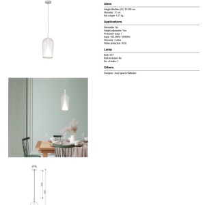 Pendul design decorativ Elsa Copa 1L transparent - Img 10