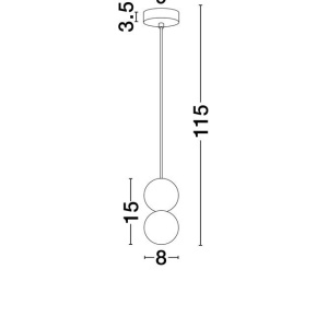 Pendul design decorativ ZERO gri/opal 159126 universul-luminii.ro