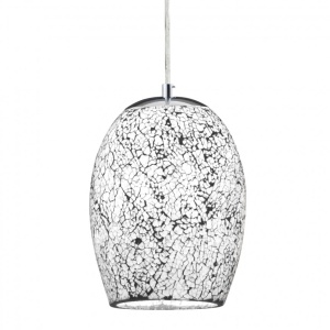 Pendul design modern Crackle alb mozaic 8069WH SRT - Img 1
