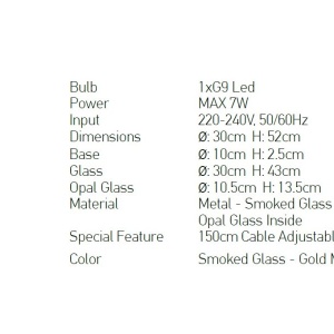 Pendul design modern Finc auriu, transparent - Img 3