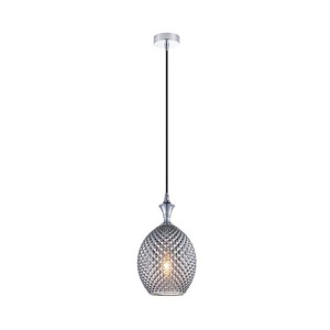 Pendul design modern Hemil fumuriu, crom 17cm