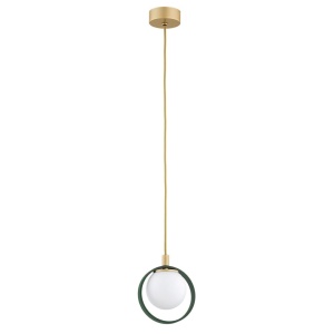 Pendul design modern Saturnia auriu, verde - Img 2