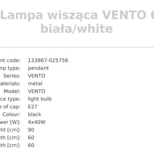 Pendul design modern Vento alb - Img 4