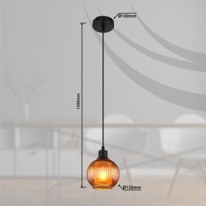 Pendul design modern ZUMBA negru/bronz 236116 universul-luminii.ro