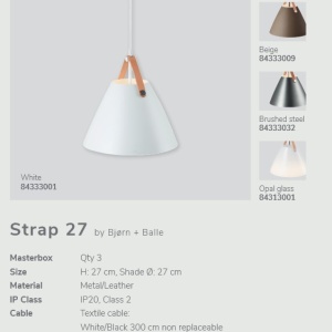 Pendul design nordic STRAP 27 bej 84333009 DFTP - Img 12