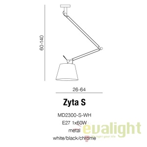 Pendul directionabil design modern ZYTA S gri - Img 5
