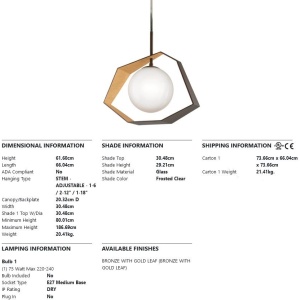Pendul elegant realizat manual, design modern, ORIGAMI big - Img 5