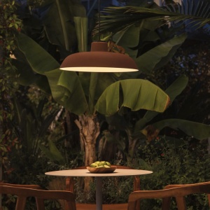 Pendul iluminat exterior decorativ IP65 SAGA Reddish brown - Img 2
