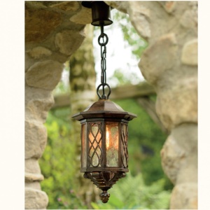 Pendul iluminat exterior din fier forjat, HL 2419