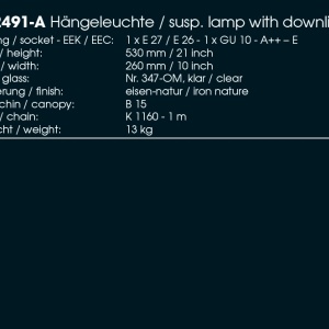 Pendul iluminat exterior din fier forjat, HL 2491-A 178466 universul-luminii.ro