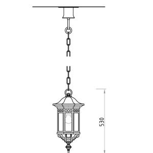 Pendul iluminat exterior din fier forjat, HL 2599, 25cm 144976 universul-luminii.ro