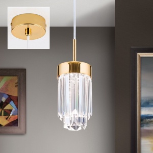 Pendul LED cu cristal K9 design elegant PRISM auriu - Img 2