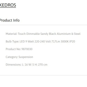 Pendul LED cu spot directionabil stil minimalist KEDROS negru 152556 universul-luminii.ro