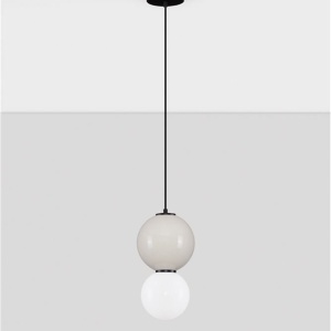 Pendul LED decorativ portelan gri deschis, sticla alb, NOESIS 168246 universul-luminii.ro