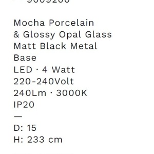 Pendul LED decorativ portelan mocha, sticla alb, NOESIS 168276 universul-luminii.ro