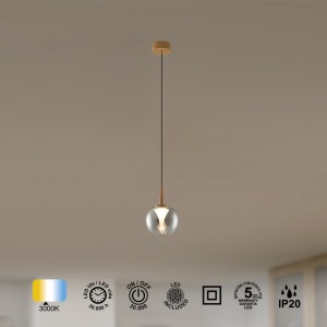 Pendul LED design decorativ ANDROMEDA auriu/crom - Img 4