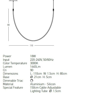 Pendul LED design decorativ modern Tube L-110cm 154916 universul-luminii.ro
