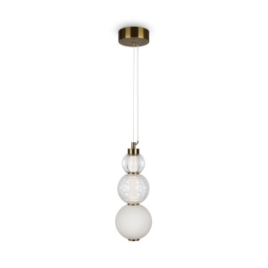 Pendul LED design modern Collar auriu, transparent, alb