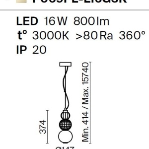 Pendul LED design modern Collar auriu, transparent, alb 174326 universul-luminii.ro