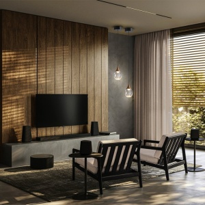 Pendul LED design modern Corina negru/ cupru 189976 universul-luminii.ro