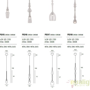 Pendul LED design modern decorativ Murano A P0245 MX 183186 universul-luminii.ro