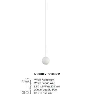 Pendul LED design modern minimalist Nocci alb NVL-9103211 - Img 2