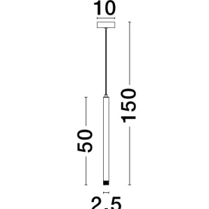 Pendul LED design modern Trimle negru 2.5cm - Img 2