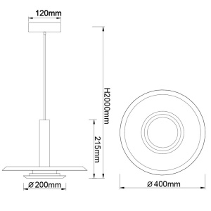 Pendul LED design tehnic, diametru 40cm Tina MA-9001 171926 universul-luminii.ro