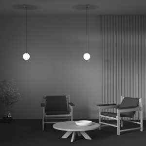Pendul LED incastrabil design tehnic Luna negru, 3000K 178486 universul-luminii.ro