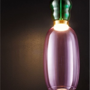 Pendul LED, Lustra design modern Pluma verde/ violet 148146 universul-luminii.ro
