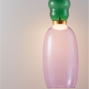 Pendul LED, Lustra design modern Pluma verde/ violet 228726 universul-luminii.ro