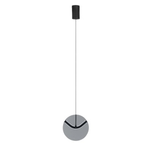 Pendul LED metal negru cu sticla fumurie, HALLEY - Img 2