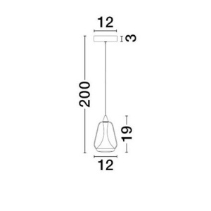 Pendul LED modern, Metal, Sticla, Fumuriu, ALISH 168416 universul-luminii.ro