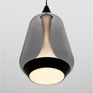 Pendul LED modern, Metal, Sticla, Fumuriu, ALISH 245126 universul-luminii.ro