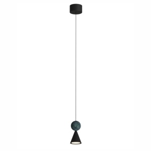 Pendul LED moderna Art Deco Bingo negru/ malachit