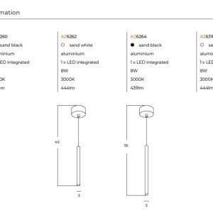 Pendul LED stil minimalist VERNO 1 40 negru 3000K 143916 universul-luminii.ro