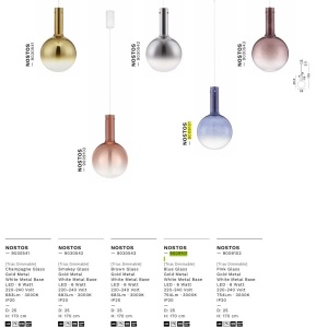 Pendul LED stil modern NOSTOS albastru 153246 universul-luminii.ro