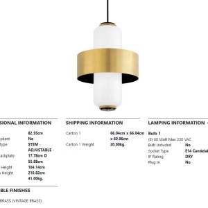 Pendul LUX MELROSE big, alb opal 125166 universul-luminii.ro