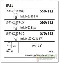 Pendul modern cu spot directionabil Ball alb 139196 universul-luminii.ro
